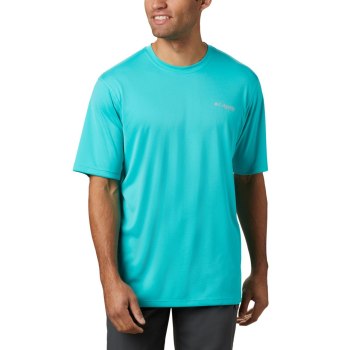 Columbia PFG Zero Rules Short Sleeve, Camiseta Turquesa Claro Para Hombre | 703126-YUV